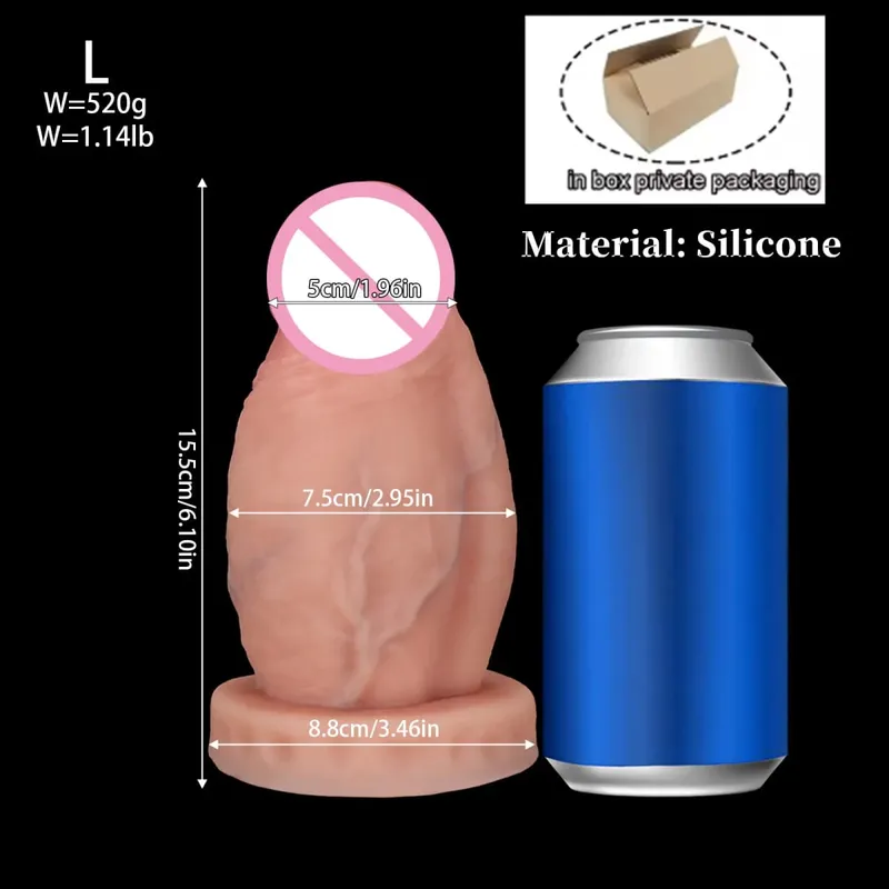 New Realistic Big Huge Thick Anal Dildo Butt Plug Giant Large Soft Silicone Anal Plug Expander Training Adult Sex Toys for Women — image 14