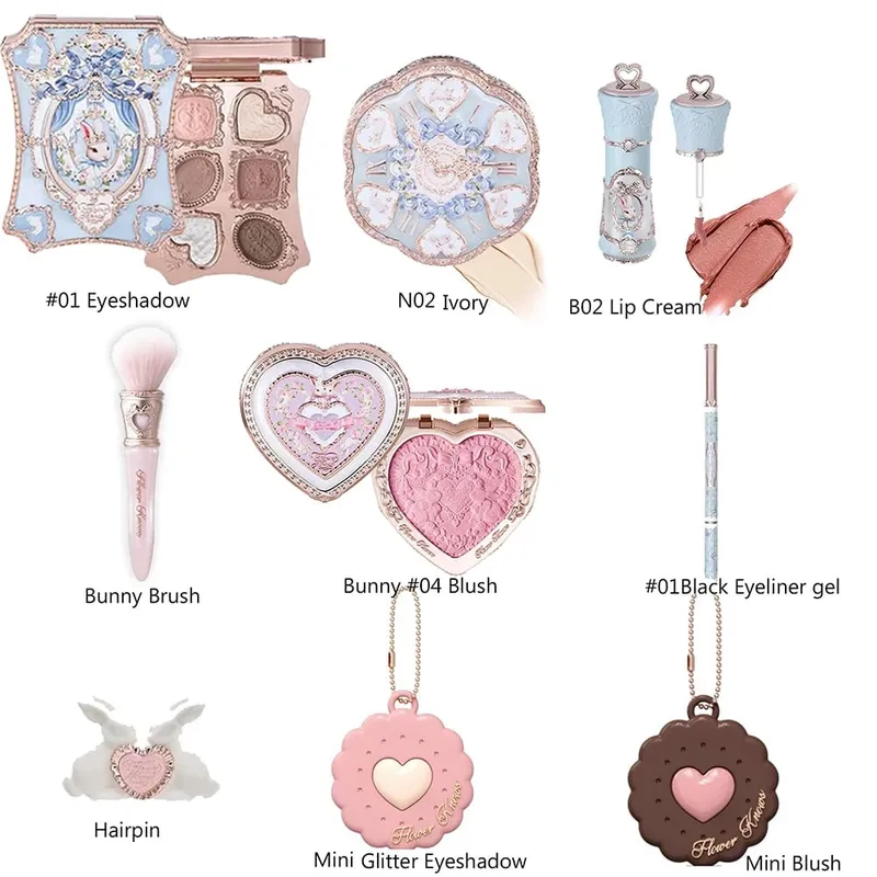 Flower Knows Makeup Set Midsummer Fairytales Flowerknows Foundation Little Angel Highlight Strawberry Rococo Lip Glaze 11pcs Kit — image 14