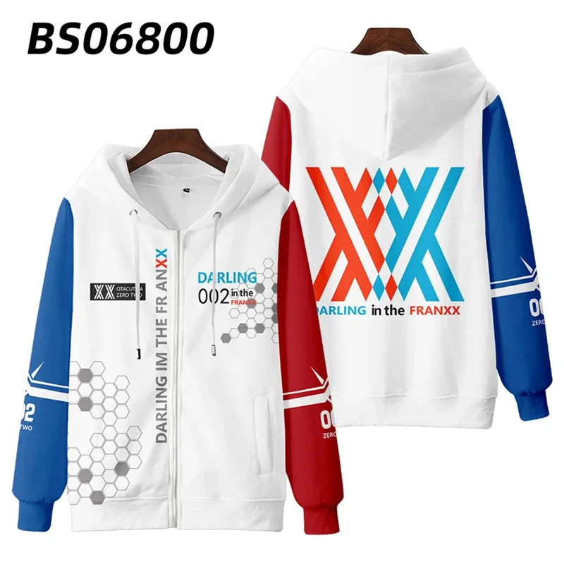 Hot Japan Anime Darling In The Franxx Cosplay Zipper Hoodies 3D Druck Männer Frauen Hip Hop Trainingsanzug Zipper Hoodie Männer der Kleidung — image 7