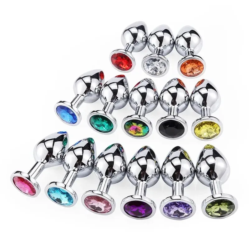 1Pcs Crystal Anus Metal anal plug Jewelry base novice player to senior player 5 size SM Butt g-point massage BDSM sex toys — image 3