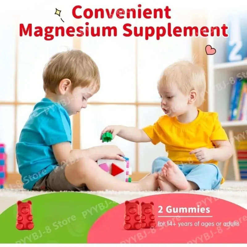 Magnesium Glycinate Gummies Strawberry Flavor with L-Theanine Vitamin B6/D3 Helps Reduce Stress and Support Muscle & Bone Health — image 7