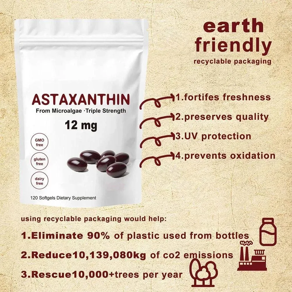 Premium Astaxanthin Capsules Antioxidant Supplements Supports Eye Joint Internal Circulation Skin Health & Natural Tanning — image 4