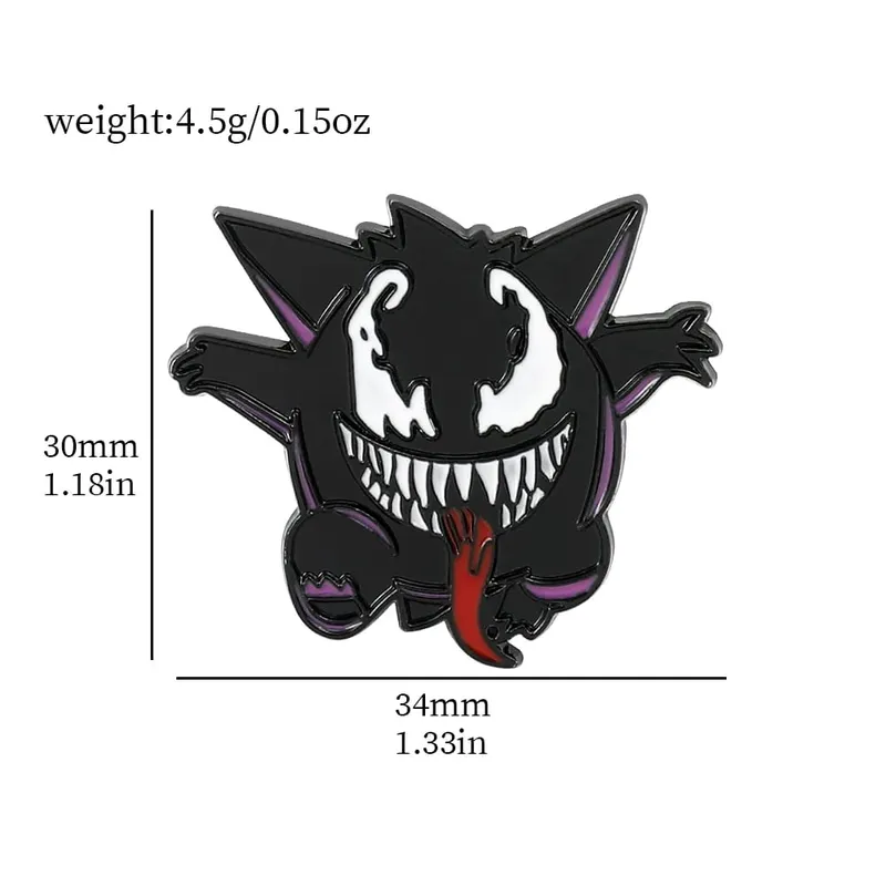 סיכות קריקטורה Gengar אנימה אמייל סיכות דש עבור אביזרי תרמיל אוסף אוסף סיכות תכשיטים — image 12