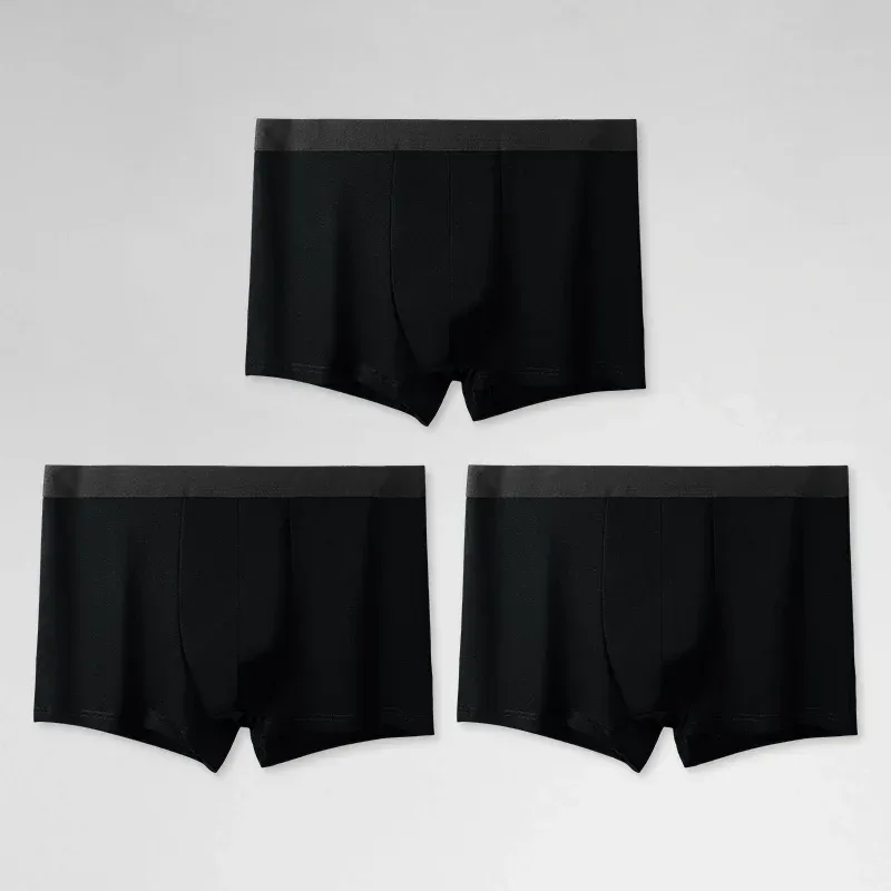 3PCS Pure Cotton Men's Underwear, Men's Boxer Briefs, Youth Pure Color Mid-Waist Boxer Briefs, Breathable Cotton Factory — image 15