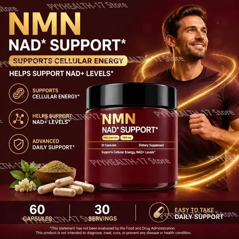 NMN NAD+ Συμπλήρωμα Υποστήριξης 1000mg με TMG & Quercetin για Υγιή Γήρανση Κυτταρικής Ενέργειας & Αντιοξειδωτική Υποστήριξη 60 Κάψουλες — image 2
