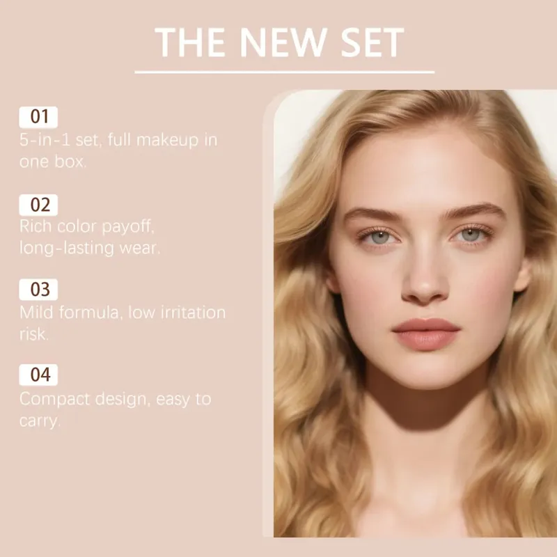 All In One Makeup Set Natural Pigment Eyeshadow Blush Contour Highlight Lip Gloss Full Face Cosmetic Kit Daily Party Beginner
