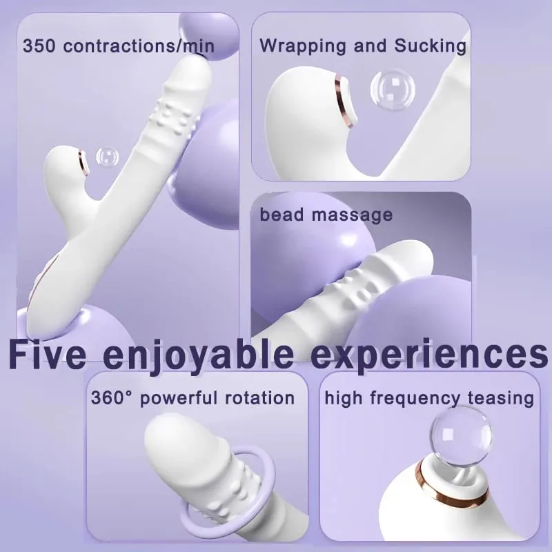 Dildo Sex Toys Vibrator Thrusting με πολλαπλές λειτουργίες δόνησης/ρουφήματος Πολυλειτουργικό αδιάβροχο ώθηση με γλείψιμο