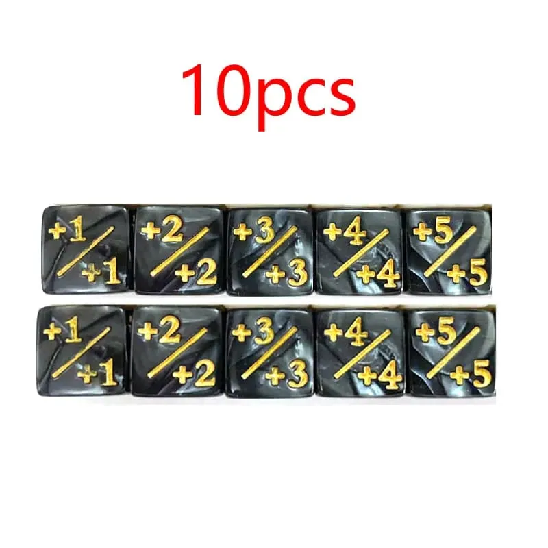 10 יחידות 16 מ"מ 6 דלפקי קוביות צד +1/-1 קוביות צעצוע לילדים ספירת קוביות לקסם אביזרי משחק קלפים נאמנות אסימון התכנסות