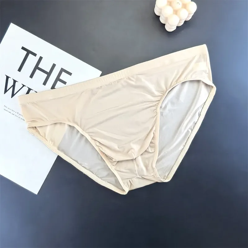 Business Men Ice Silk Briefs Quick Dry Seamless Nylon Male U Pouch Convex Underwear Sexy Plus Size Underpants Lingerie — image 9