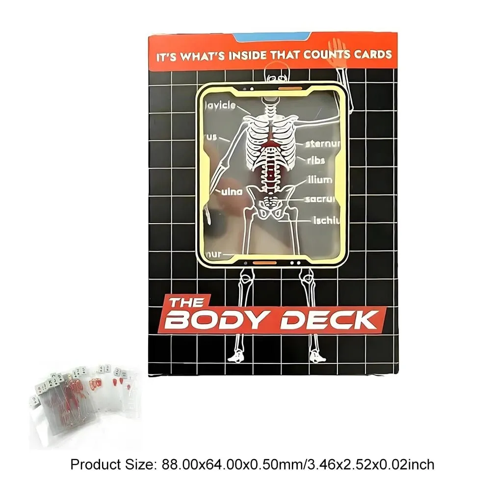 The Body Deck Mannequin Body Deck Skeleton Κάρτες παιχνιδιού Διαφανής ανατομία Κάρτες πόκερ Σκελετοί Σχέδια ακτίνων Χ Εκπαιδευτικό δώρο — image 6