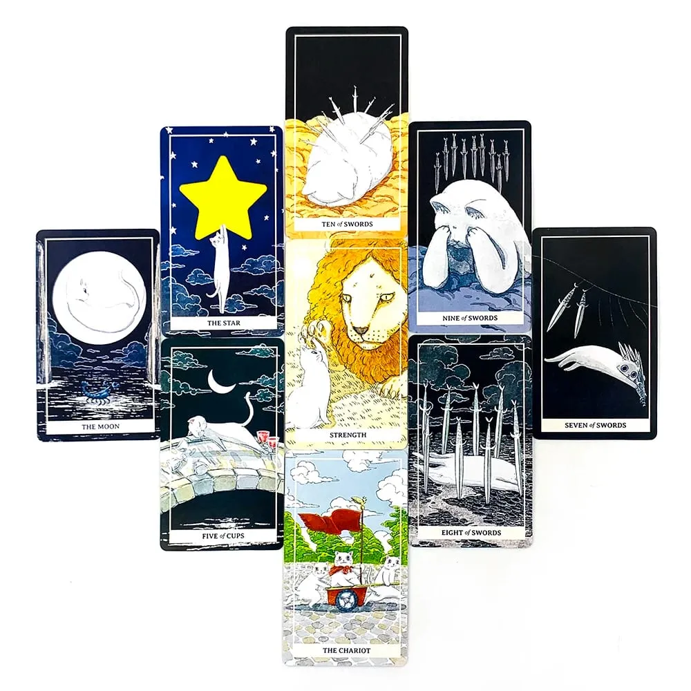 New White Cat Tarot Deck A 78 Edition-Themed Cat-Themed Borad Game For Cat Lovers Εξαιρετικό για μαντεία Διαλογισμό και παιχνίδια πάρτι — image 5