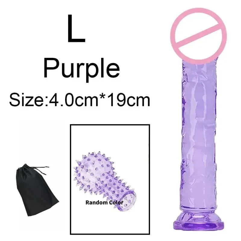 Σούπερ φθηνό 6 μεγεθών Ρεαλιστικό Soft Jelly Dildo Butt Prig βύσματα Παιχνίδι σεξ ενηλίκων για γυναίκες και άνδρες Κολπικός και πρωκτικός αυνανισμός — image 28