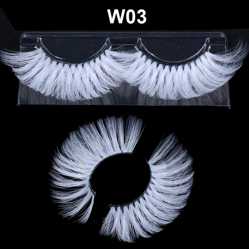 Super Long 5D White False Eyelashes 25mm High Volume Fluffy Fake Eye Lashes Χονδρικός προμηθευτής For Halloween Cosplay — image 8
