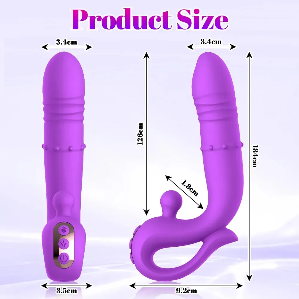 Ρεαλιστικός τηλεσκοπικός αυνανισμός Dildo για γυναίκες Ισχυρός κολπικός δονητής κλειτορίδας σημείου G με διεγέρτη θηλής σεξουαλικό παιχνίδι για ενήλικες — image 6