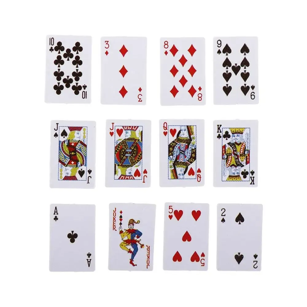 1:12 Dollhouse Accessories Mini Poker Cards Miniature Dollhouse Miniature Games Poker Mini Playing Cards Playing Poker Cards — image 1