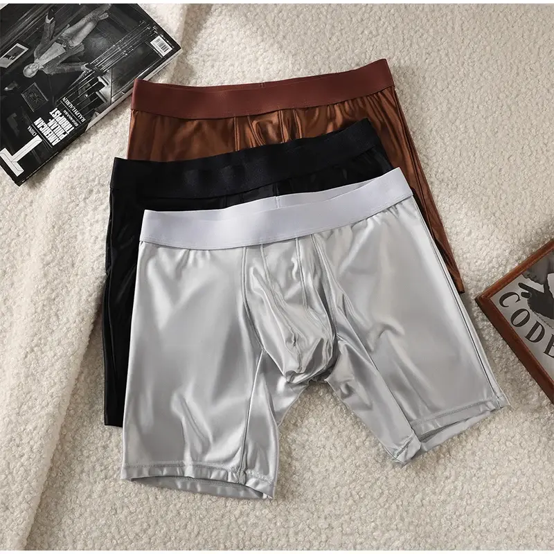 M-xxl Mens Underwear Boxers Solid U Pouch Panties For Man Extended Leg Boxer Shorts Homme Middle Waist Sports Underpants Male