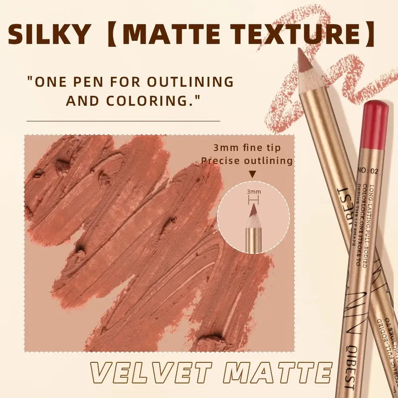 12 ΤΕΜ Σετ Lipliner Αδιάβροχο ματ μολύβι χειλιών Lipstick Lasting Lip Liner Pen Smooth Nude Lipstick Pencil For Cosmetics — image 4