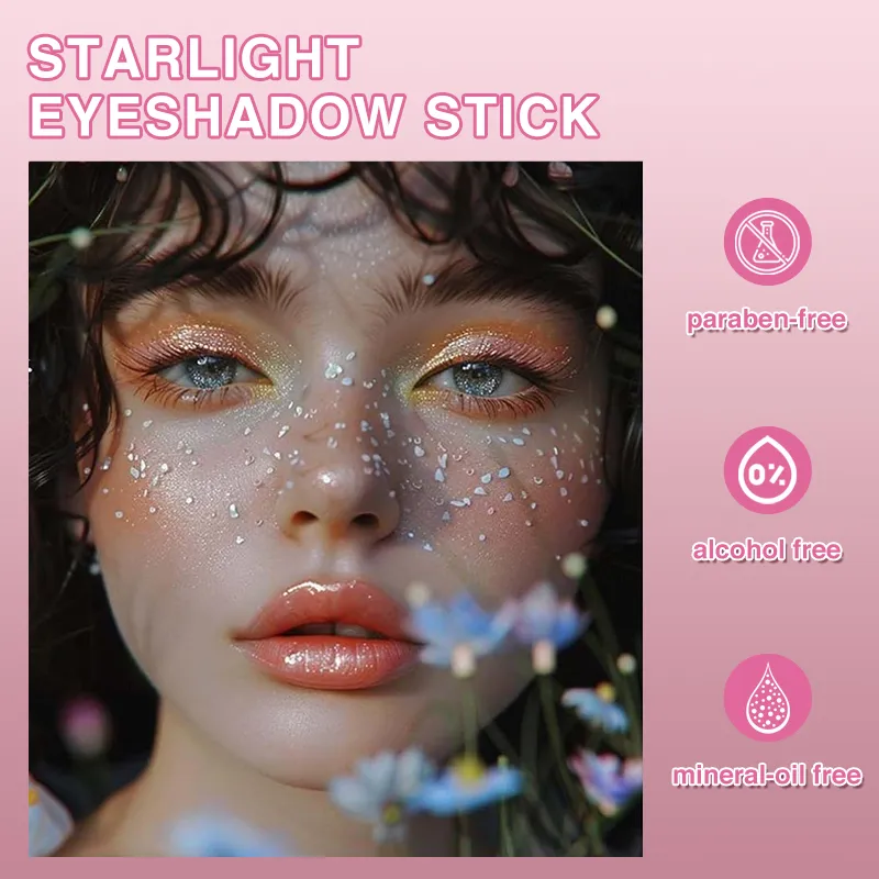 Shimmer Eyeshadow Stick מתייבש סרט מהיר נעילה אור שאינו דוהה ניצוץ צלליות פנים סימון שפתיים
