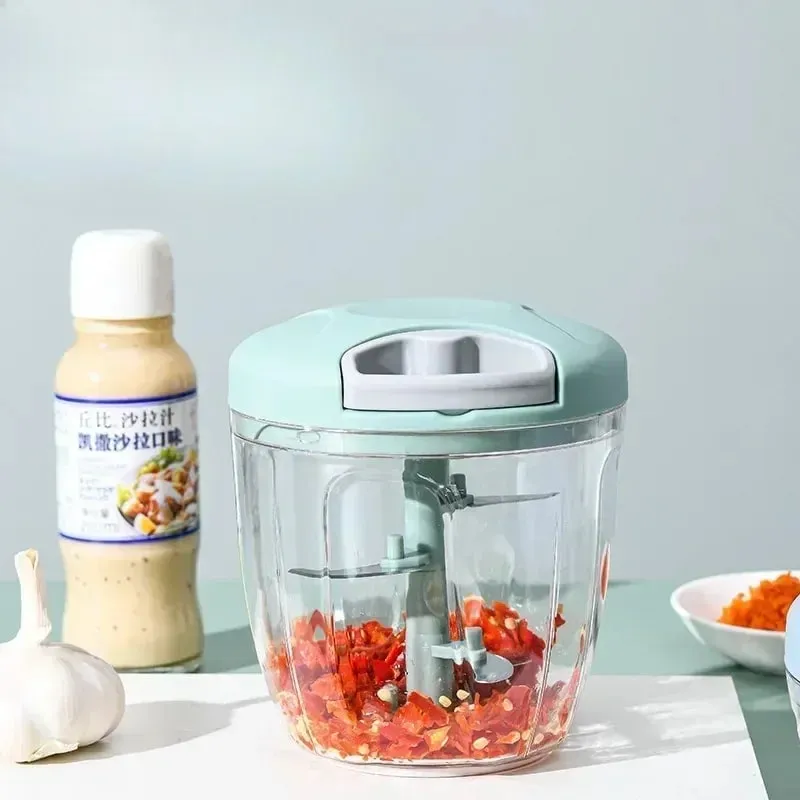 Crusher Vegetable Onion Cutter Kitchen Cooking Accessories 500/900ML Manual Meat Mincer Garlic Chopper Rotate GarlicPress — image 4