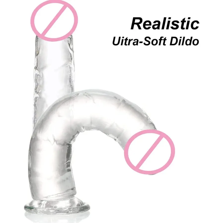 Σούπερ φθηνό 6 μεγεθών Ρεαλιστικό Soft Jelly Dildo Butt Prig βύσματα Παιχνίδι σεξ ενηλίκων για γυναίκες και άνδρες Κολπικός και πρωκτικός αυνανισμός — image 4