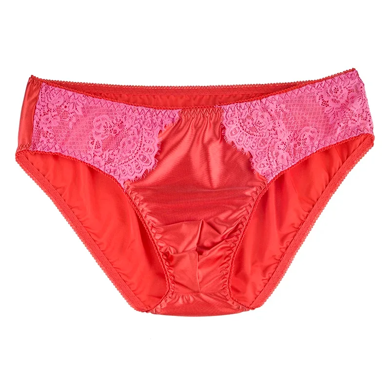 Men's Sexy Briefs Comfortable Healthy Elastic Soft Pouch mid Waist Pure Underwear Men's lace shiny gay underwear — image 17