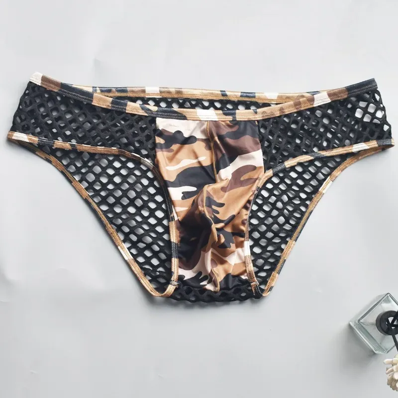 Man Underwear Mens Sexy Briefs Underpants Sissy Panties Camouflage U Pouch Hombre Slips Mesh Breathable Men's Lingerie Cuecas — image 18