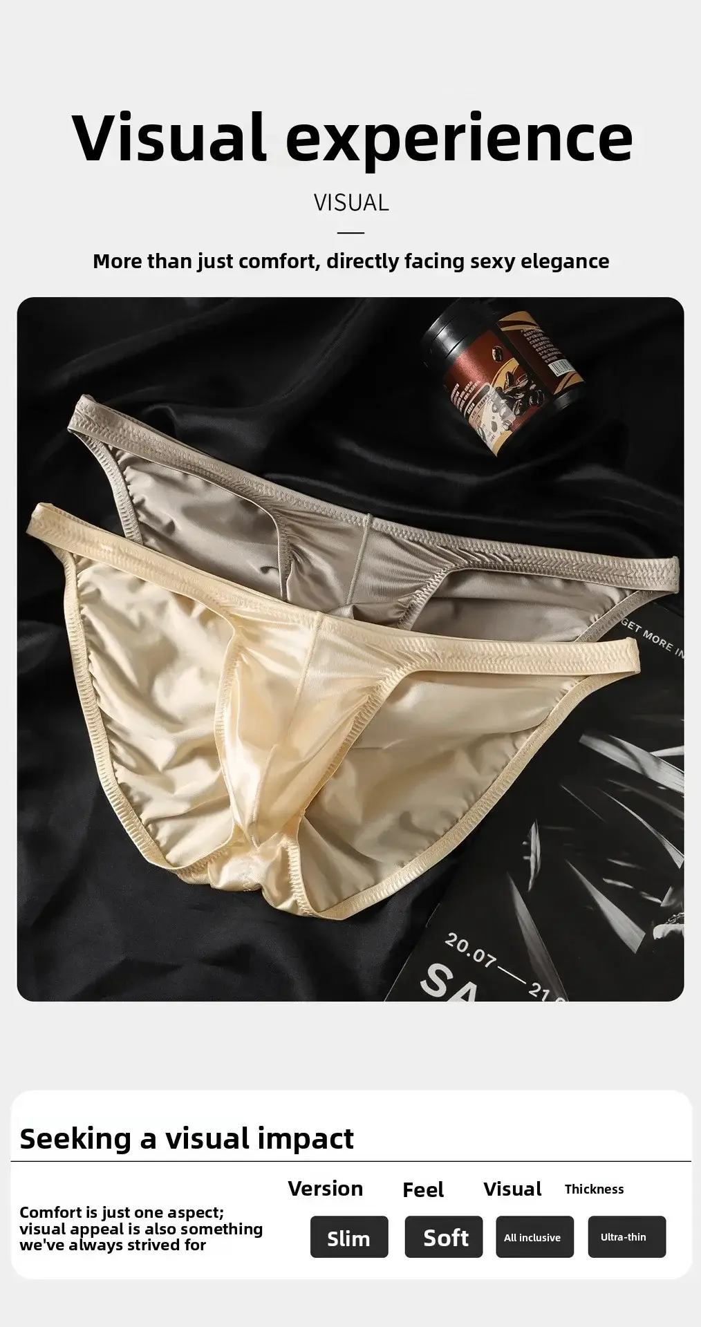 1/2 Pack Men's Underwear Mini Low Rise Panties Fitness Exercise Breifs Bulge Pouch Intimate Bottoms Breathable Underpants — image 2