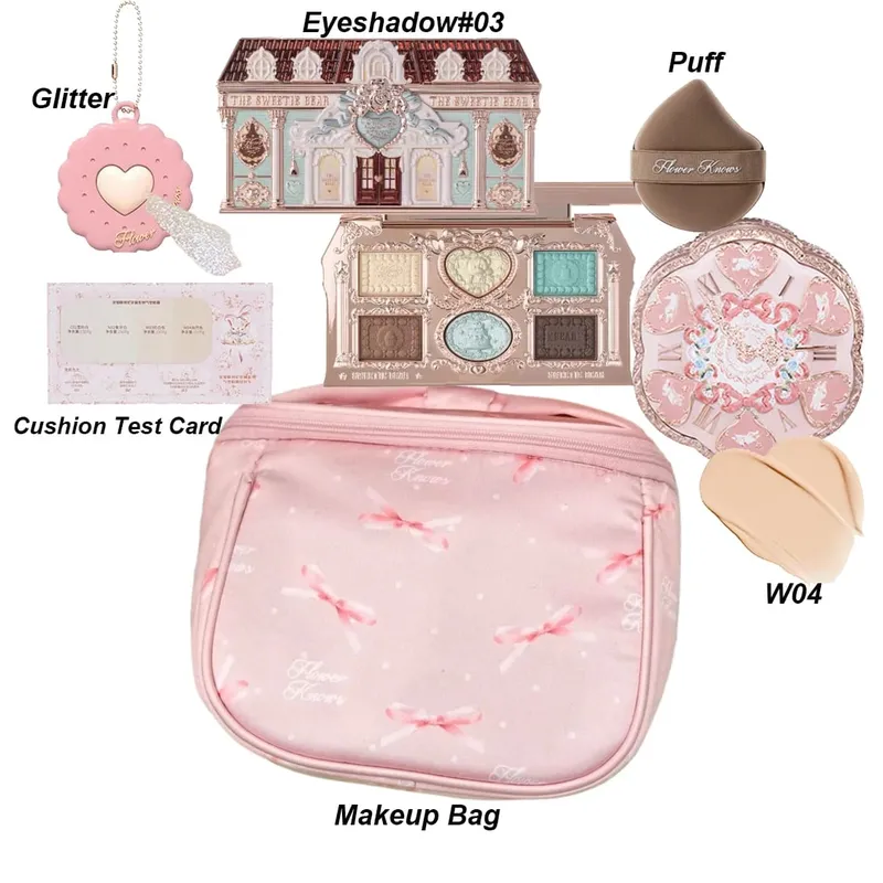 Flower Knows Σετ Μακιγιάζ Κουτί Full Swan Bear Garden Collection Ανάγλυφο Blush Shine Kit Lipstick Foundation All in Maquiagem Kit