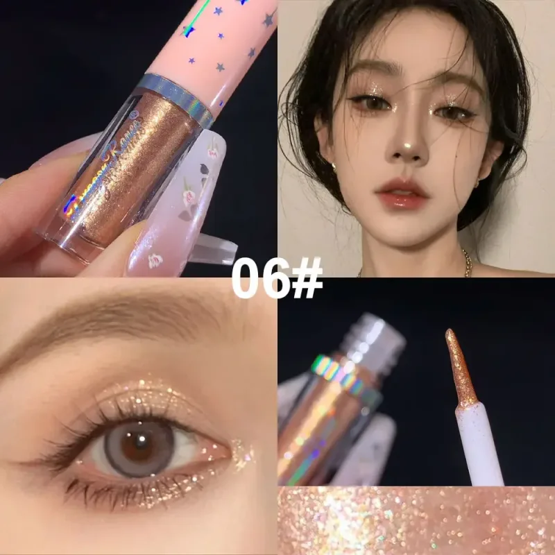 Blue Sequins Liquid Eyeshdaow Glitter Gel Fényes fémes szemceruza Pen Diamond Shimmer Vízálló Eye Beauty Party Smink eszköz — image 12