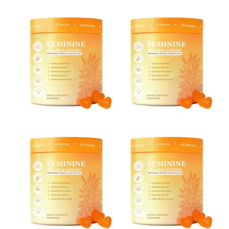 All Femme Chewable Feminine Wellness Support Gummies with Probiotics Prebiotics Hyaluronic Acid Vitamin B6 and Zinc 30 Gummies — image 10