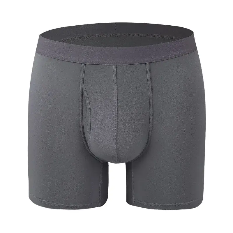 Big Pouch Men Bamboo Fiber Boxer Briefs Breathable Underwear With Fly Opening Mid Waist Sports Trunks Moisture Wicking Soft Cool — image 15