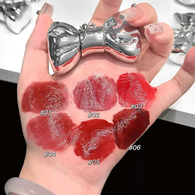 Bowknot Lip Gloss Σετ Νερό Ανοιχτόχρωμα χείλη Υψηλή λάμψη Διαφανές έως οικοδομήσιμο χρώμα καθημερινό καθημερινό μακιγιάζ casual vibe — image 6