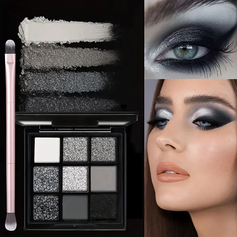 5 τμχ Σετ μακιγιάζ Halloween Dark Special Effects White Foundation Black Eyeshadow Black Lipstick Mascara & Brush Makeup for Party
