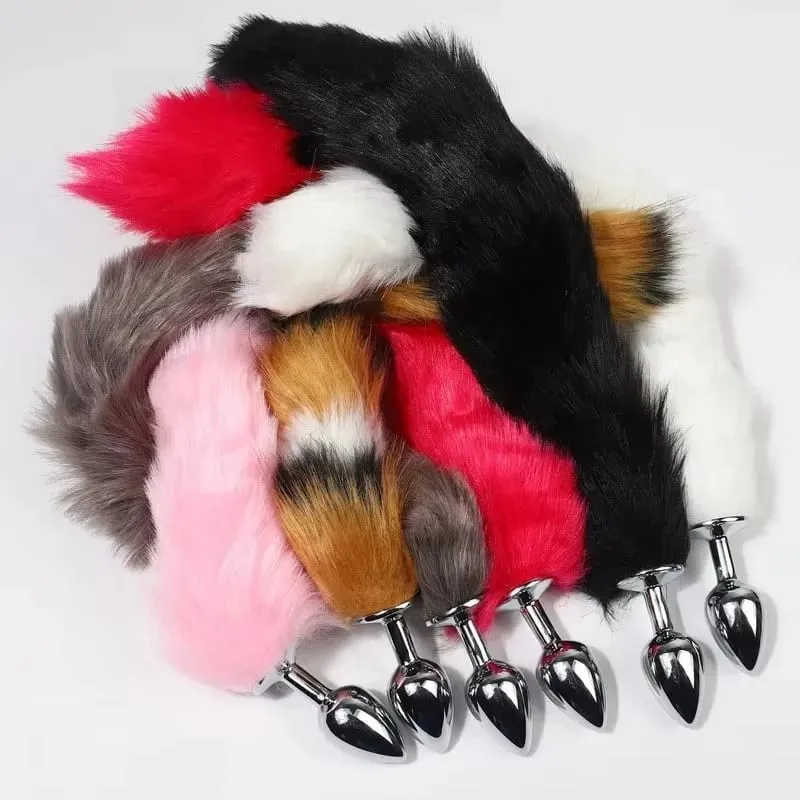 Cheap Anal Plug Metal Sexy Foxtail Anal Plug Role-play Sex Toy Male and Female Anal Plug Adult Game Couple Toys Sex Toys — image 2