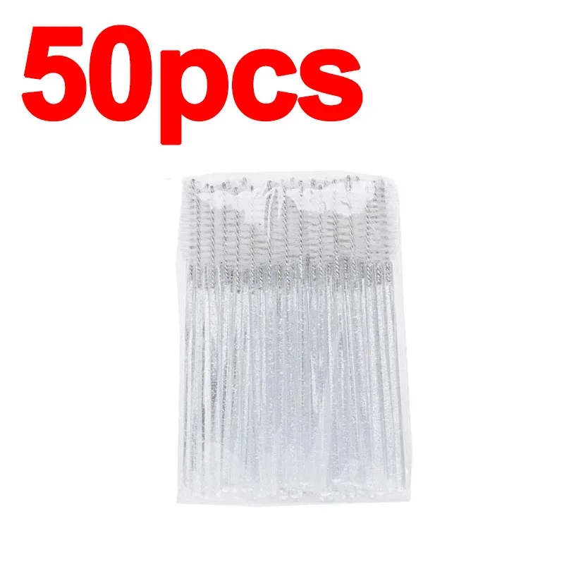 Νέο 50/100 τμχ Microbrush for Eyelashes Brush Crystal Spoolie Brushes Brown Comb Makeup Beauty Tool for Eyelashes HZS24 — image 11