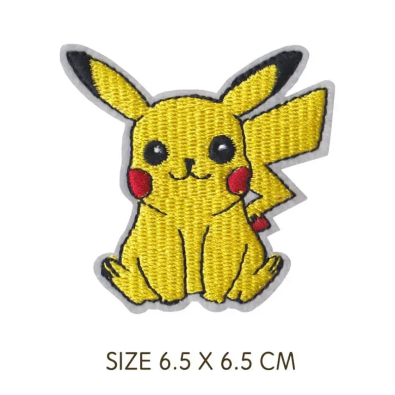 Επίθεμα υφάσματος Pikachu Αυτοκόλλητα ρούχων Ράψτε σε μπαλώματα κεντήματος Απλικέ σίδερο σε ρούχα Cartoon DIY διακόσμηση ενδυμάτων — image 13