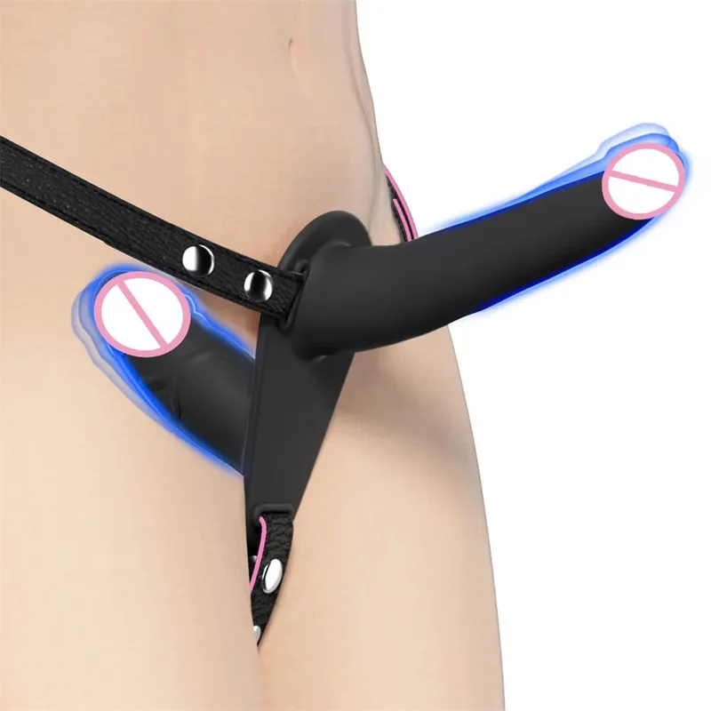 Strap-on Dildo Vibrator Vaginal Masturbatoion Clitoris Stimulator Wearable Double Head 10 Vibration Sex Toys for Couple Lesbian — image 12