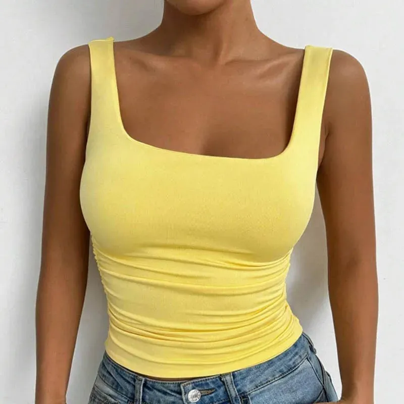 Γυναικείο αμάνικο Cami Top με τετράγωνο λαιμό Casual Basic Crop Top — image 13
