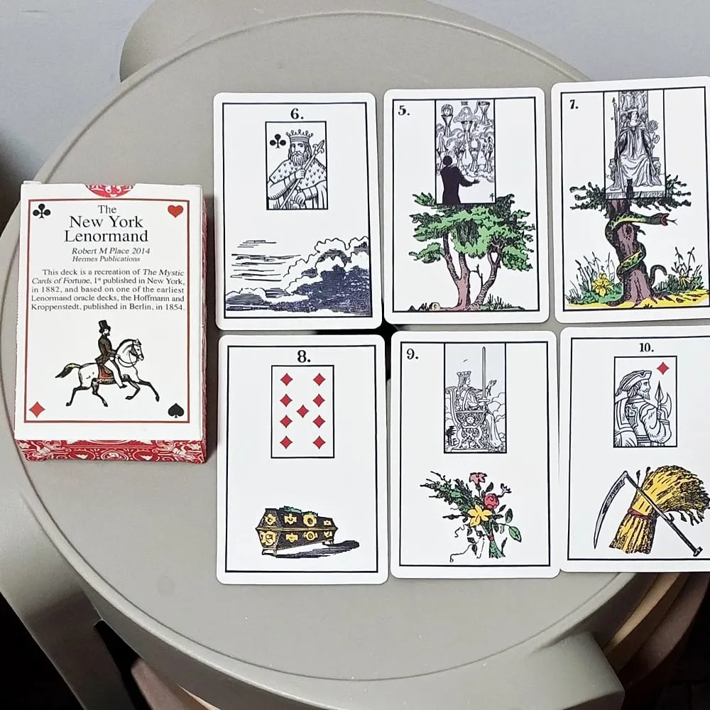 TheNew York Lenormand Deck – Ιστορική 9*6cm μαντική τράπουλα 36 καρτών Vintage στυλ Cartomancy Κάρτες με διπλό ανάγλυφο — image 4