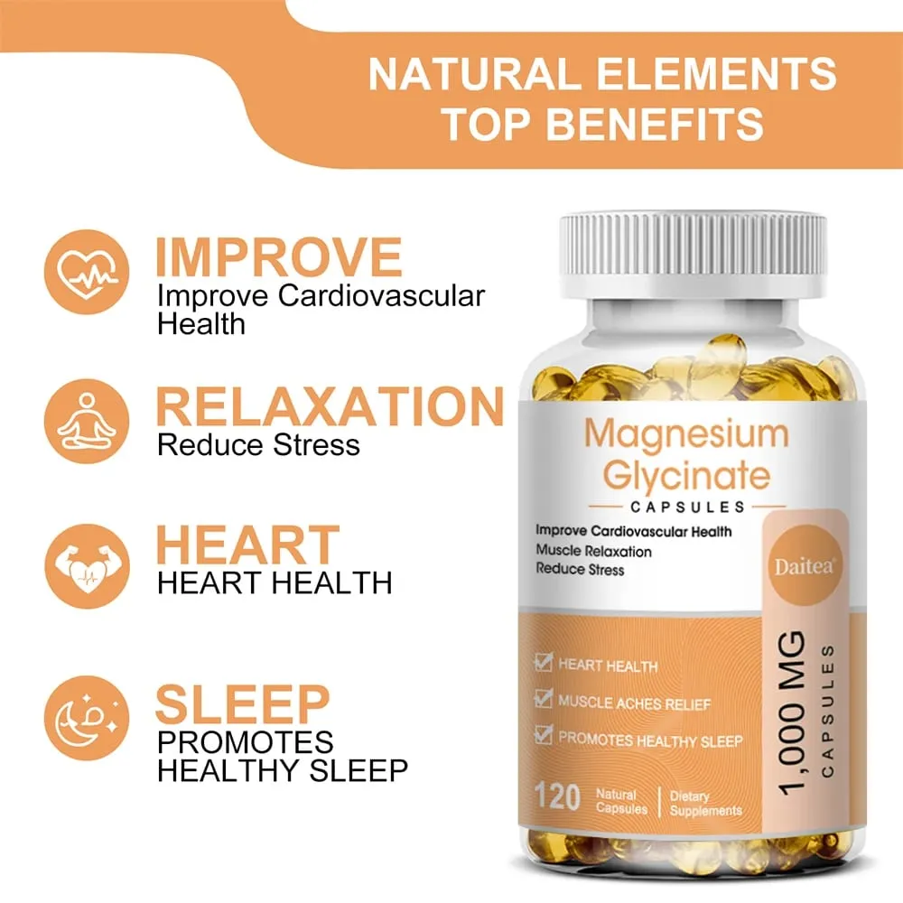Magnesium Glycinate Supplement with Vitamins To Promote Natural Sleep Reduce Stress and Anxiety and Support Bone Health — image 2