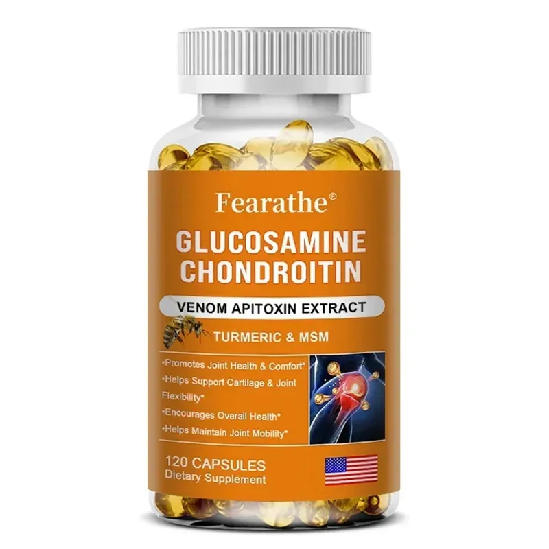 Glucosamine Chondroitin MSM and Turmeric Supplement - Support for Cartilage & Joint Health & Flexibility Non-GMO Capsules
