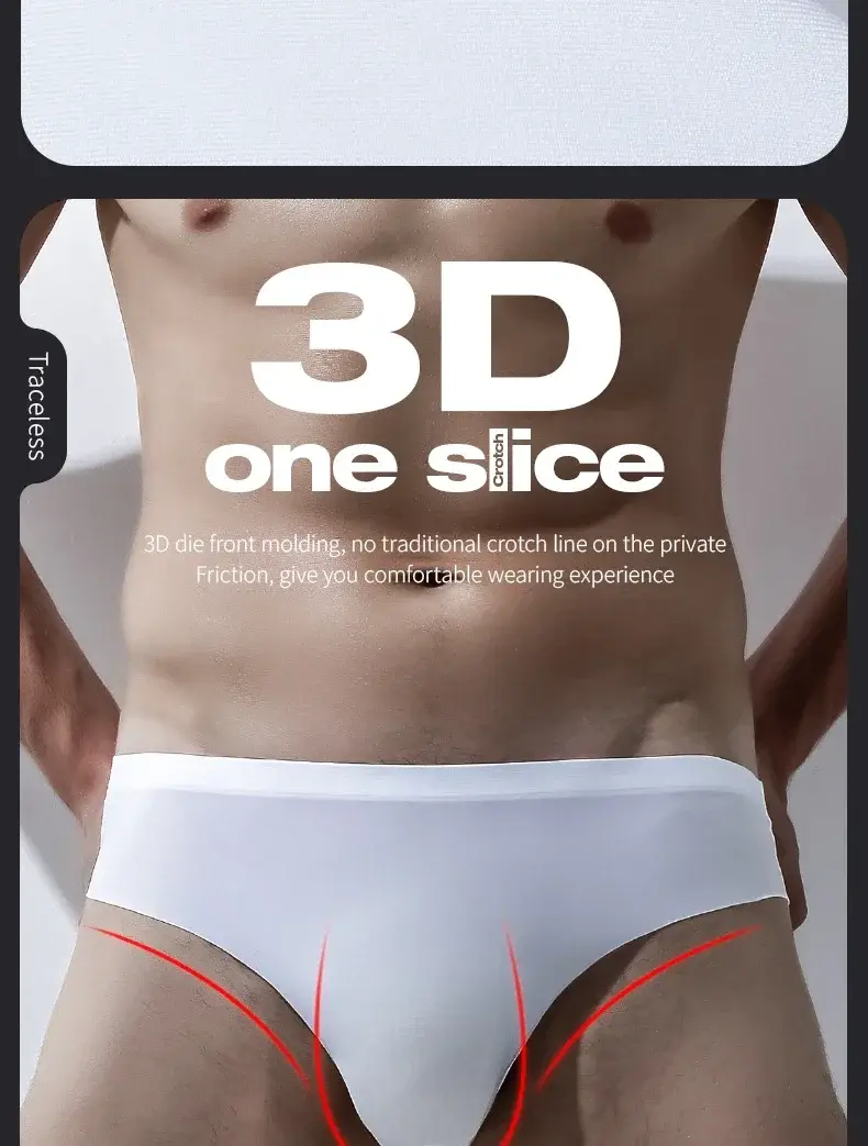 Men's underwear Men's ice silk briefs summer breathable quick-drying seamless shorts Transparent ultra-thin personality underpan — image 4