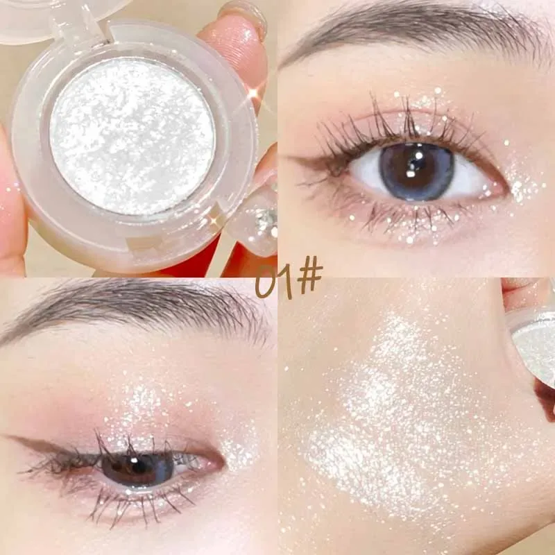 1 τμχ Μονόχρωμη High Gloss αδιάβροχη σκιά ματιών Peachy Pink μακράς διαρκείας μεταξένιο εύκολο στο χρώμα Diamond Shiny Eye Shadow Cosmetic