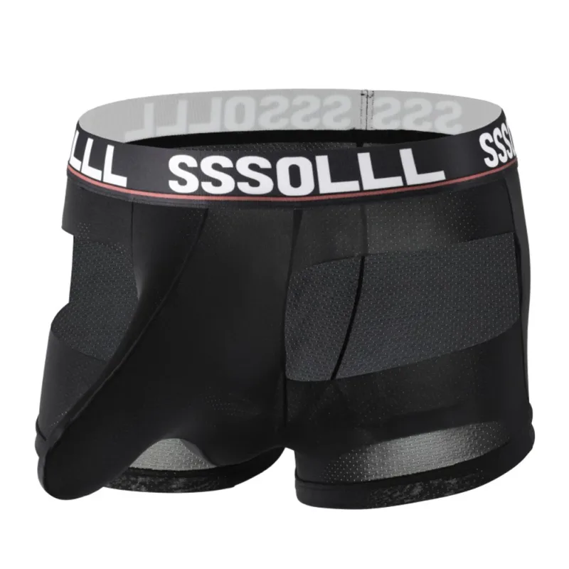 Men Breathable Mesh Boxer Shorts Soft Flat Corner Elephant Nose Trunks Underwear For Daily Wear Classic Letter Print Panties — image 2