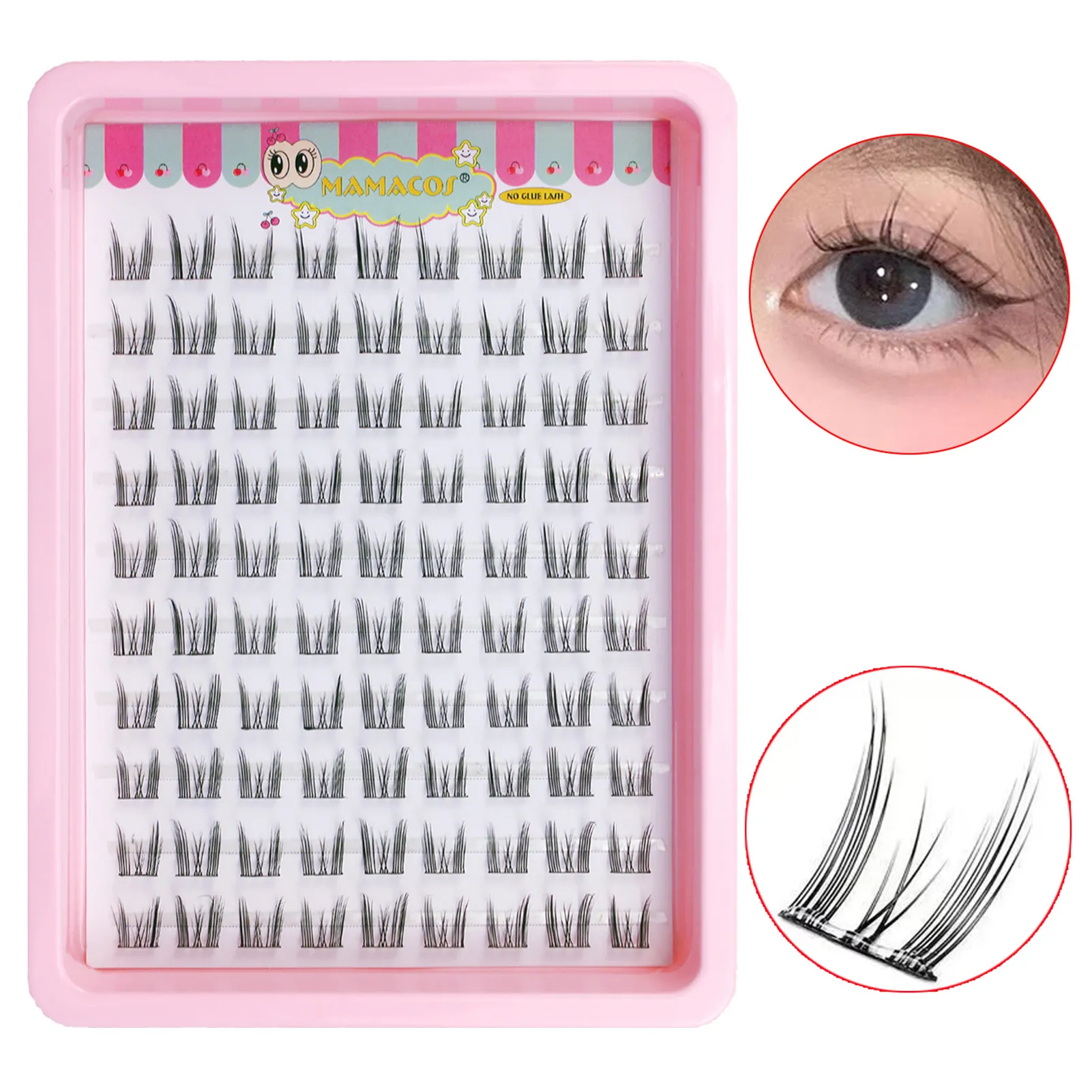 10 σειρές Cat Eye Single Cluster Fake Βλεφαρίδες Φυσικό μακιγιάζ Cosplay Ψεύτικες βλεφαρίδες Αυτοκόλλητο Φυσικό Wispy Lash Extension — image 2