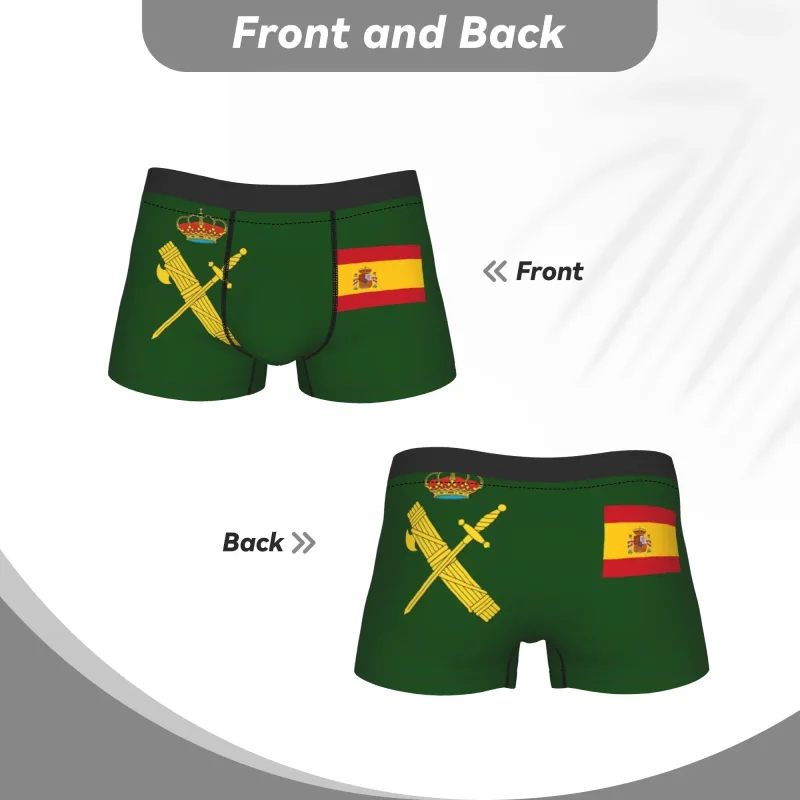 Flag of Spain Plus Emblem Civil Guard Men's Underwear Spanish Boxer Briefs Shorts Panties Funny Soft Underpants for Male S-XXL — image 4