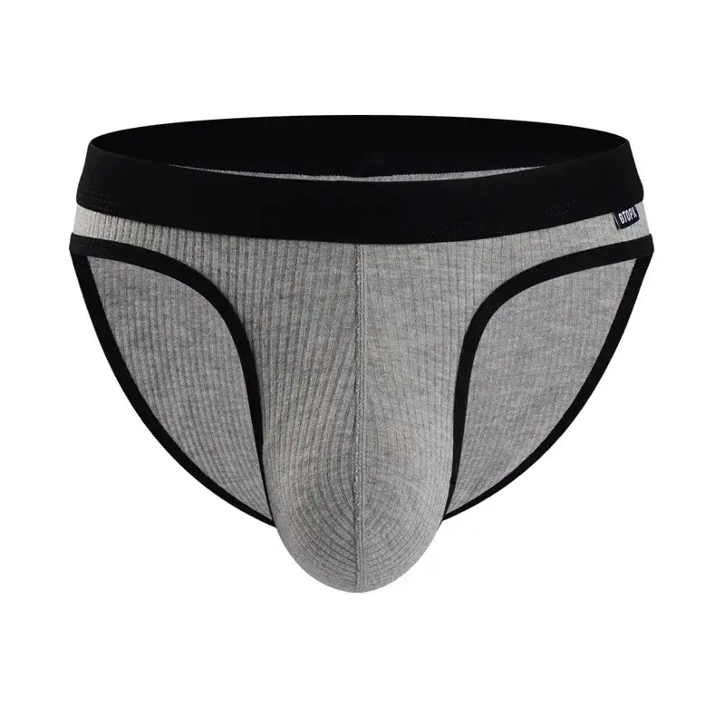 Men's Underwear U-Convex Pouch Briefs Breathable Soft Elastic Low Rise Panties For Men Daily Lingerie 2-Pack
