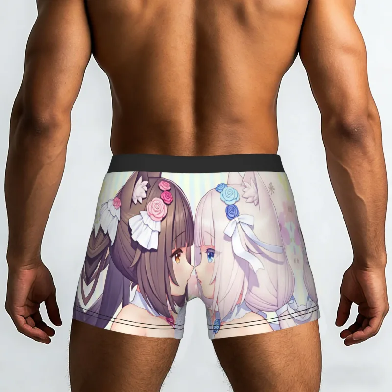 Anime N-Nekopara Chocola Vanilla Underwear Men Printed Game Boxer Briefs Shorts Panties Soft Underpants — image 3