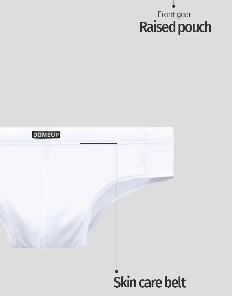 Men's Soft Solid Bikini Briefs, Elastic Wide Waistband 3D Support Pouch, Skin-Friendly Breathable Daily Casual Underwear — image 8