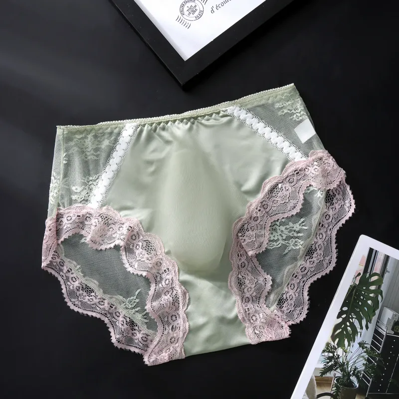 Large Size Women Panties for Men Soft Lace Satin Silky Briefs Mid Rise Bulge Pouch Underpant Sweet Sissy Crossdresser Underwear — image 15